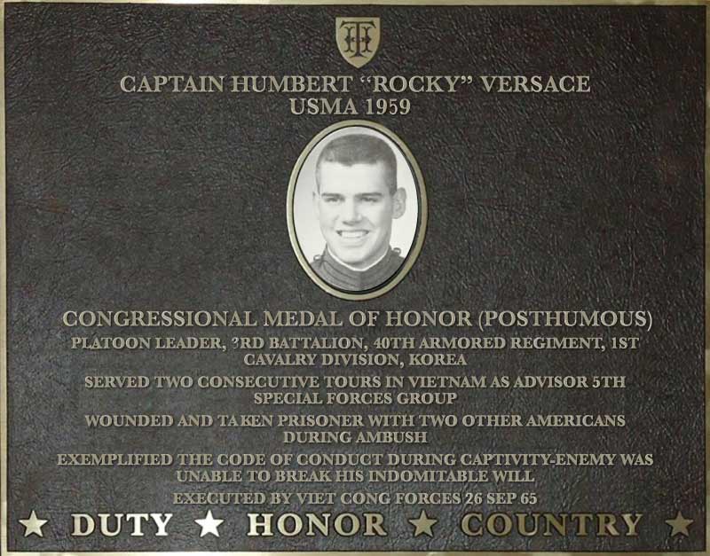 Dedication plaque in honor of Captain Humbert 'Rocky' Versace, USMA 1959