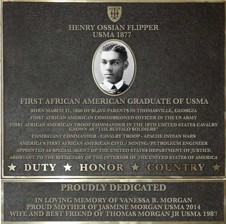 Dedication plaque in honor of Henry Ossian Flipper, USMA 1877