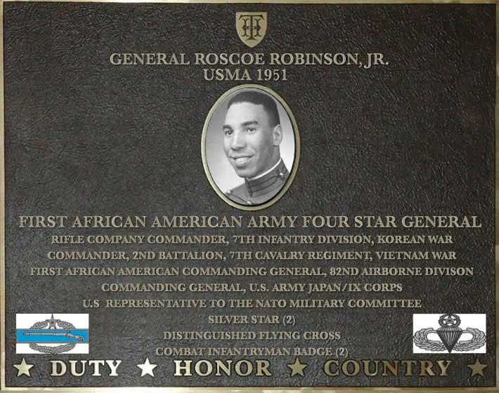 Dedication plaque in honor of General Roscoe Robinson Jr., USMA 1951