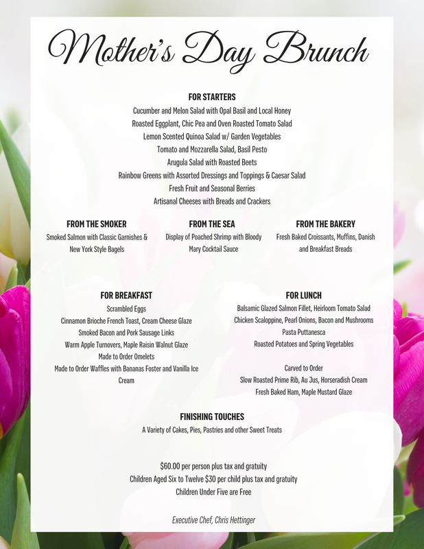 Tulips and brunch menu
