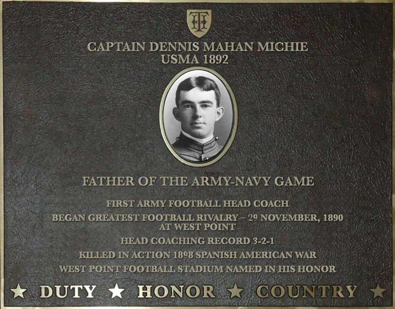 Dedication plaque for Captain Dennis Mahan Michie, USMA 1892