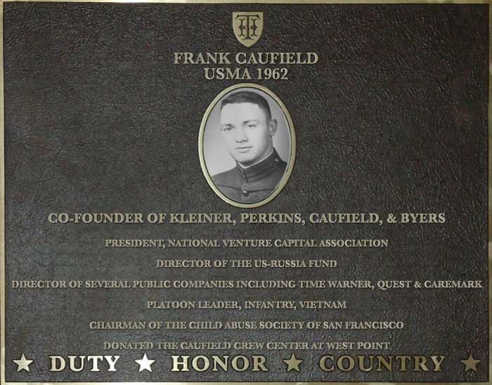 Dedication plaque for Frank Caufield, USMA 1962