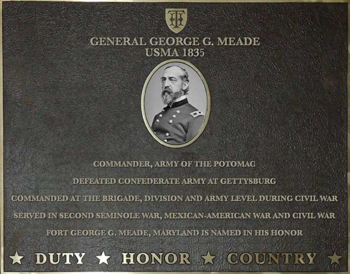 Dedication plaque for General George G. Meade, USMA 1835