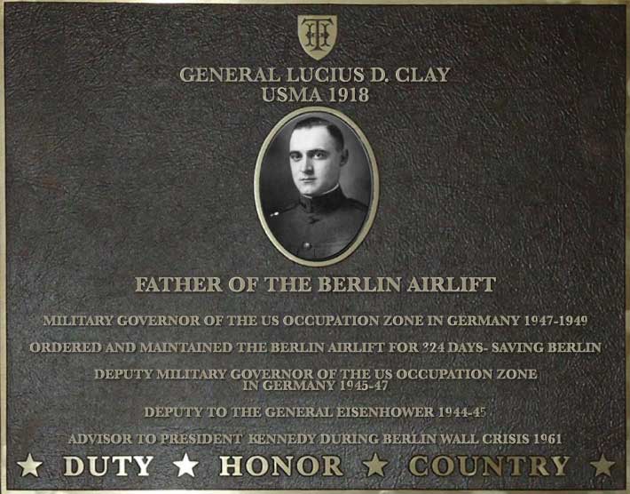 Dedication plaque for General Lucius D. Clay, USMA 1918