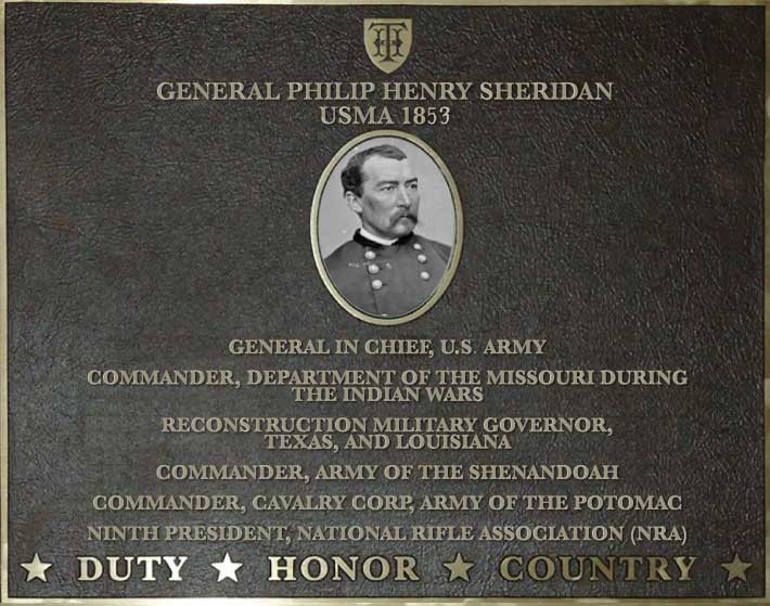 Dedication plaque for General Philip Henry Sheridan, USMA 1853