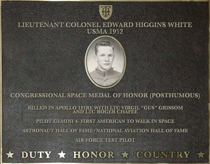 Dedication plaque for Lieutenant Colonel Edward Higgins White, USMA 1952
