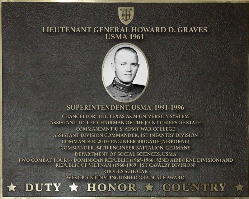Dedication plaque in honor of Major General Fred A. Gorden, USMA 1962