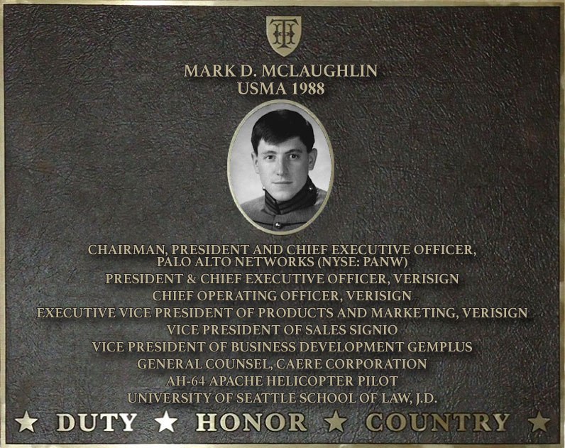Dedication plaque in honor of Mark D. McLaughlin, USMA 1988