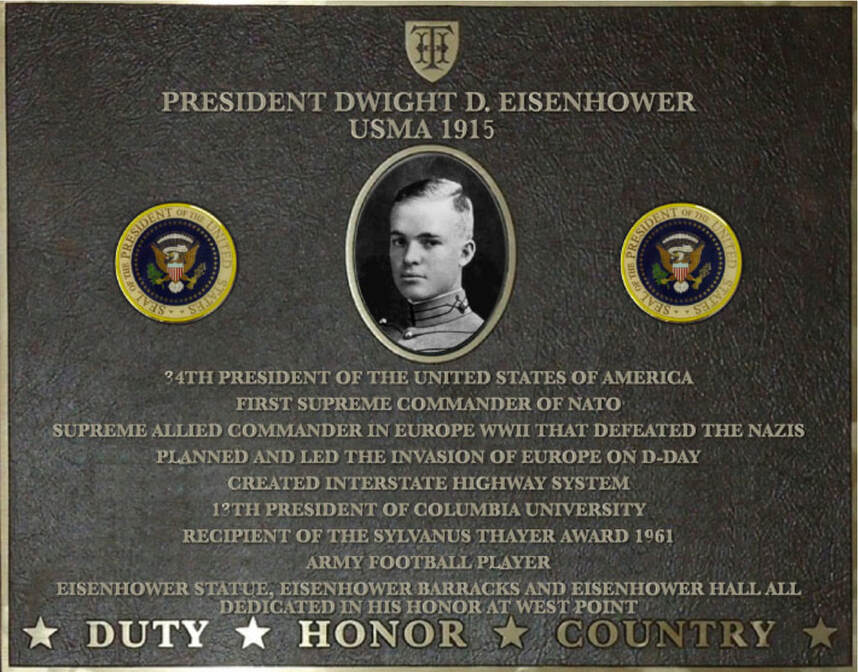 Dedication plaque for President Dwight D. Eisenhower, USMA 1915