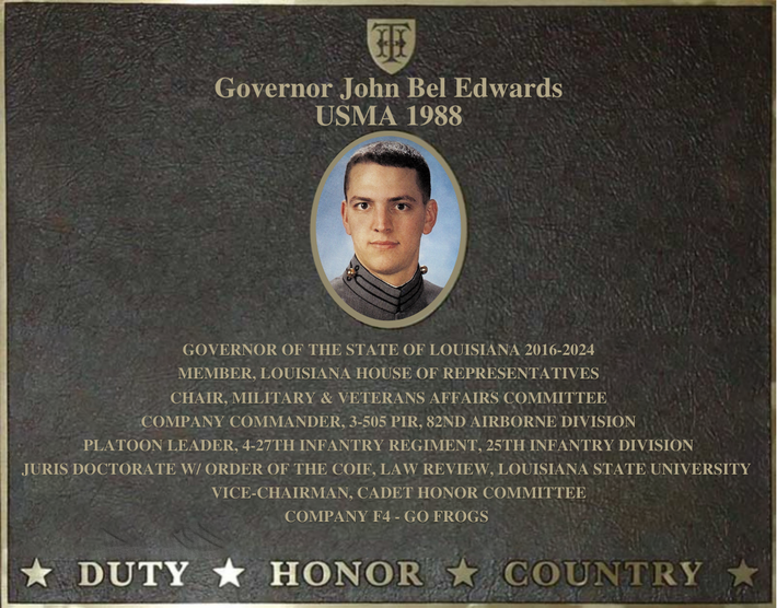 Dedication plaque in honor of Colonel Debow Freed, PH.D., USMA 1946