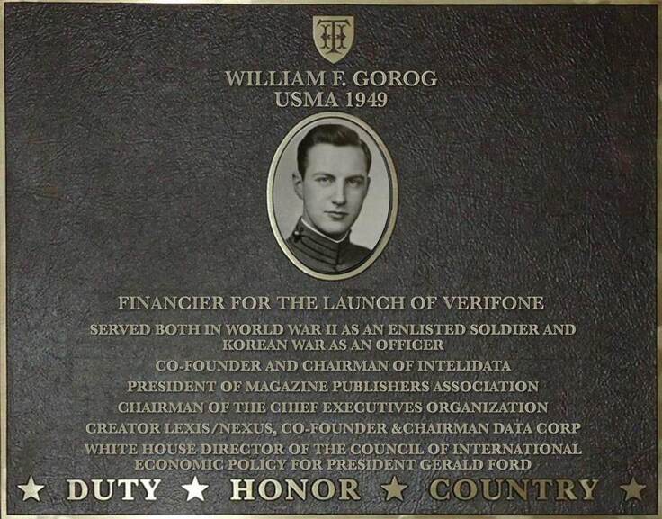 Dedication plaque for William F. Gorog, USMA 1949