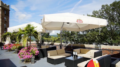Outdoor seating at Zulu Rooftop Lounge & Bar